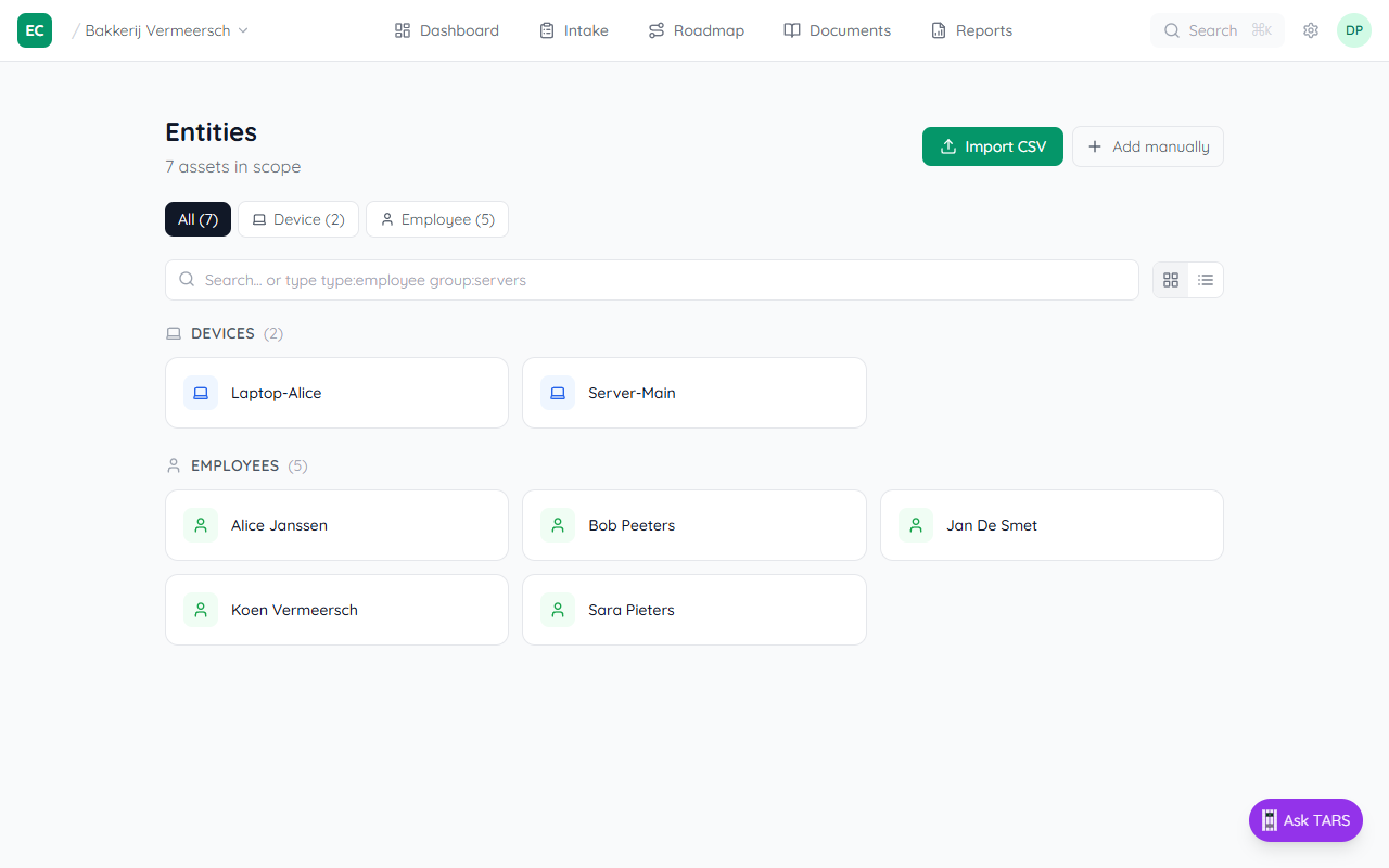 Import progress bar mid-way showing a counter incrementing as entities are created in batches