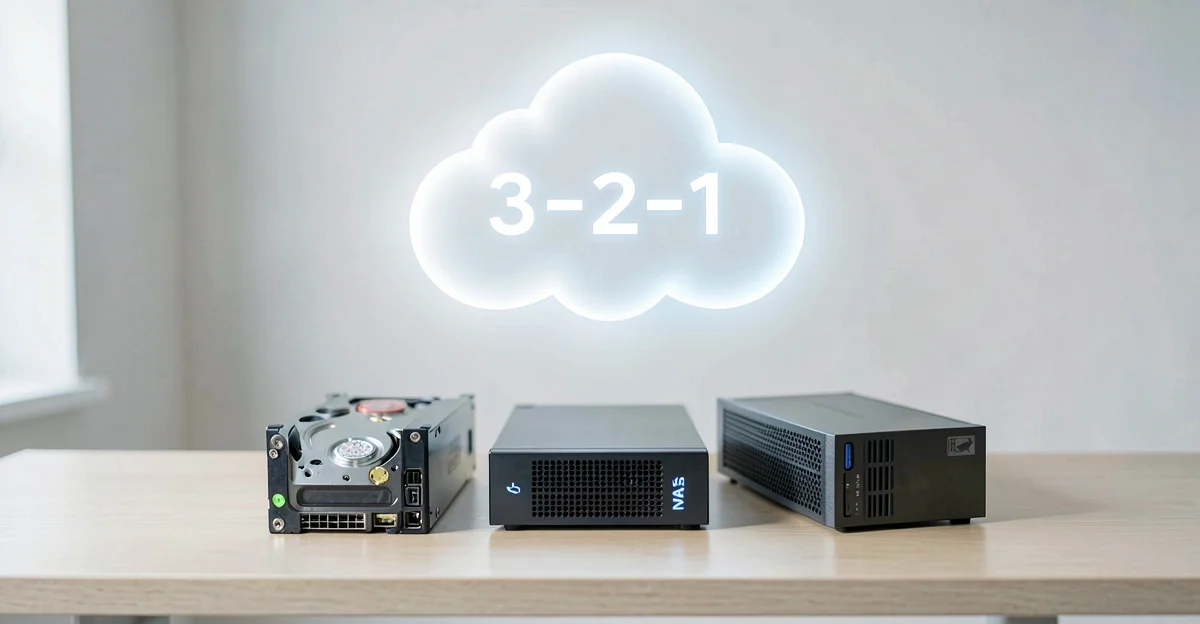 The 3-2-1 backup rule: three storage devices including cloud